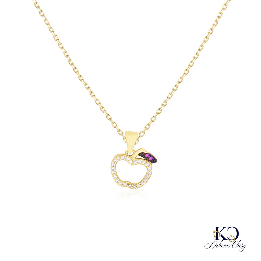 Cadena con manzana oro amarillo 14k