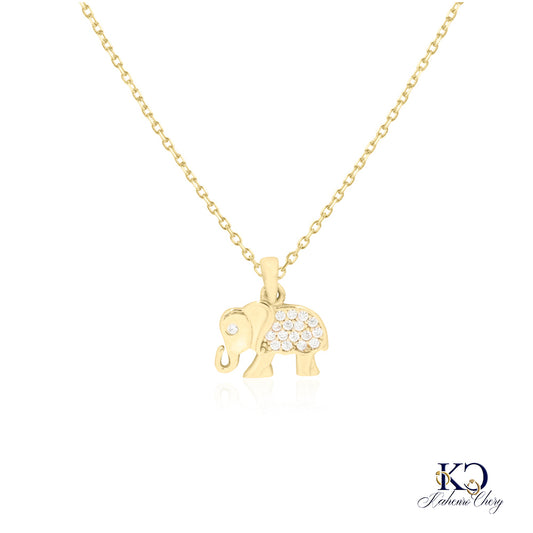 Chain with elephant pendant 14k yellow gold