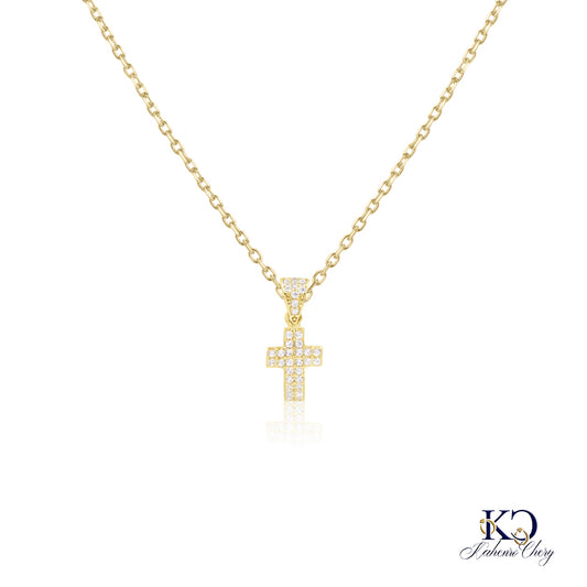 Chain with cross pendant 14k yellow gold