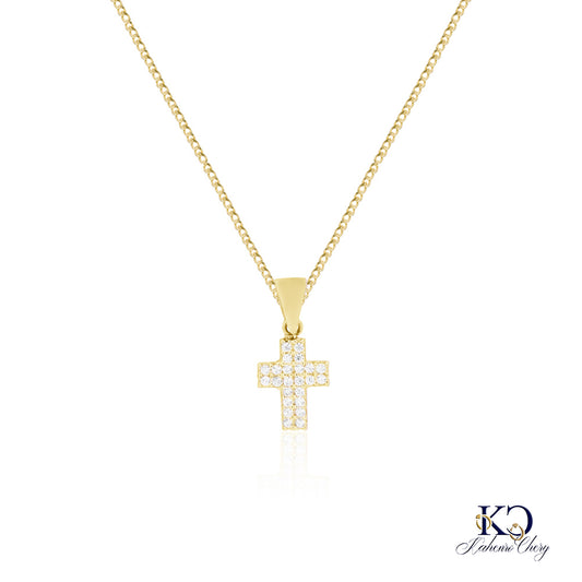 Chain with cross pendant 14k yellow gold