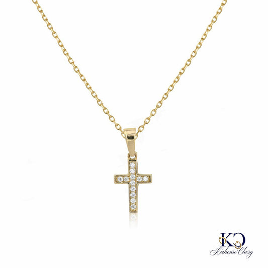 Chain with cross pendant 14k yellow gold