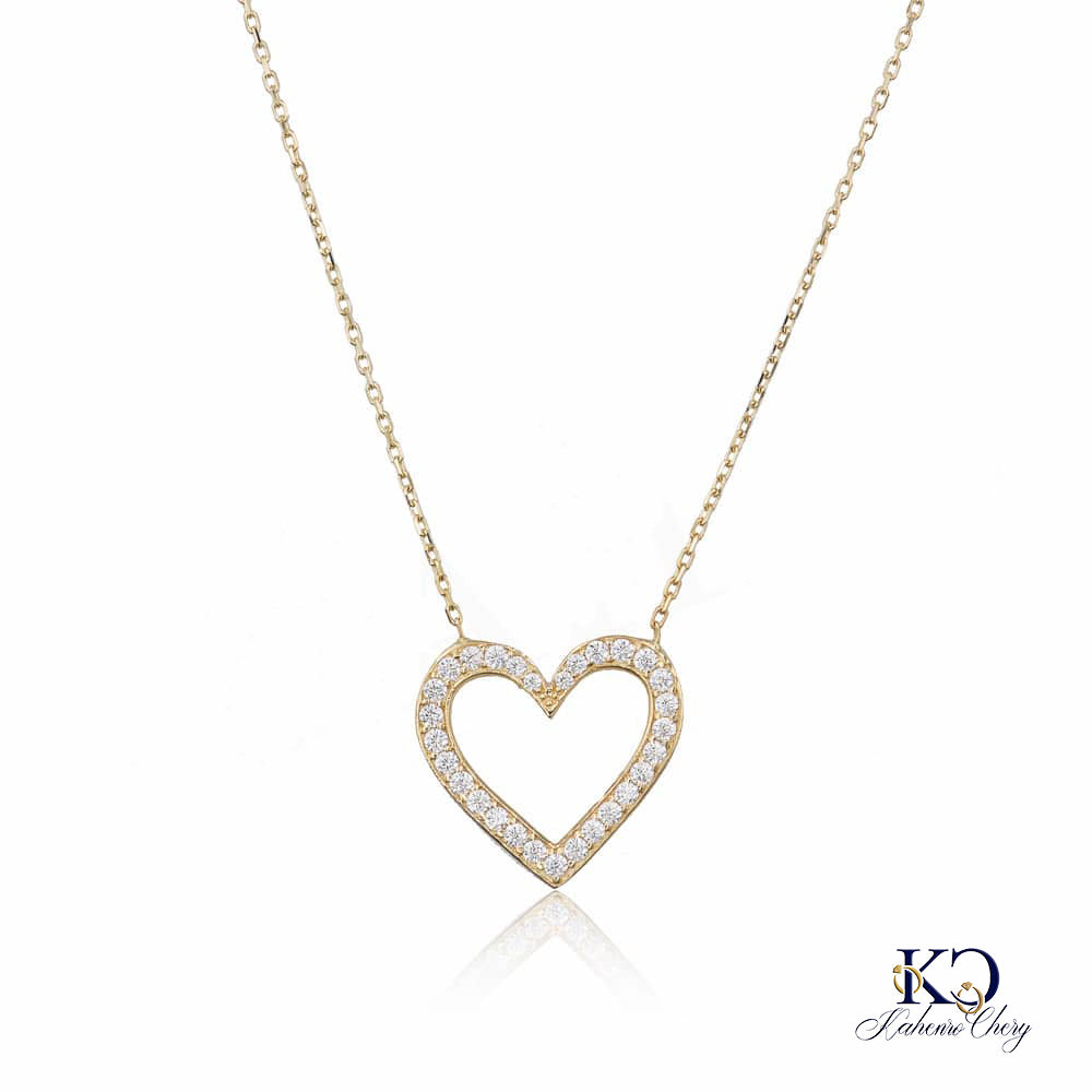 Chain with heart pendant 14k yellow gold