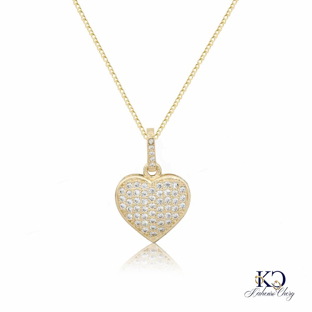 Chain with heart pendant 14k yellow gold