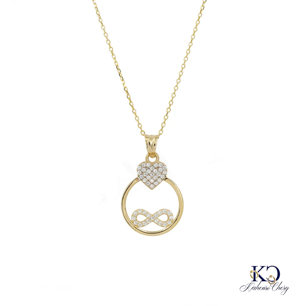 Chain with heart infinite pendant 14k yellow gold