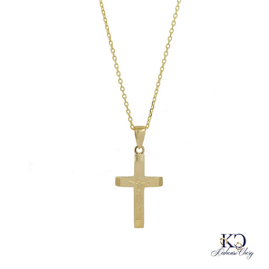 Chain with cross pendant 14k yellow gold