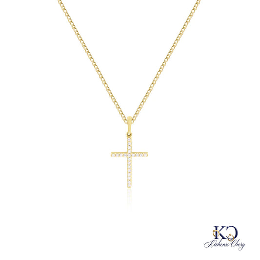 Chain with cross pendant 14k yellow gold