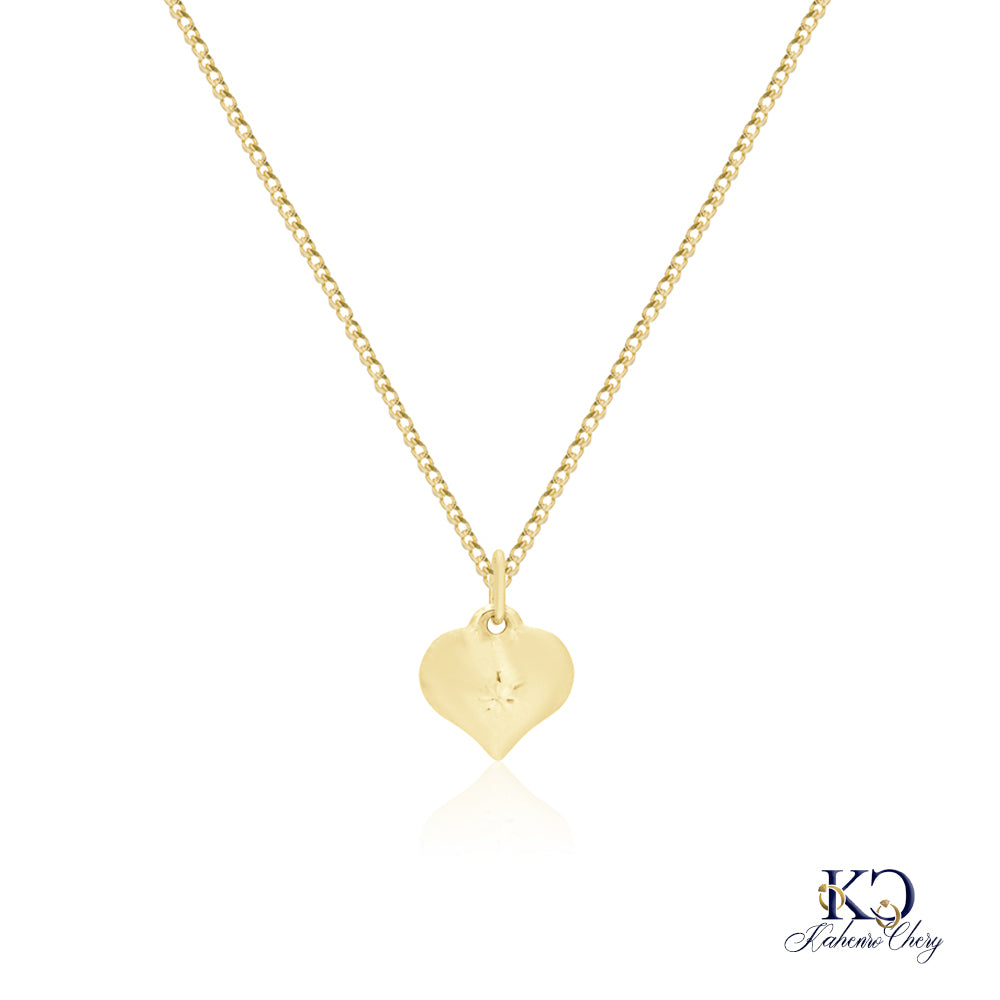 Chain with heart pendant 14k yellow gold