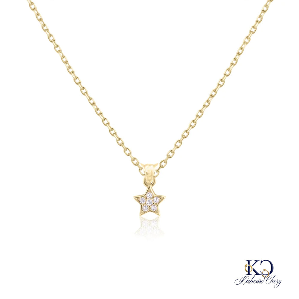 Chain with star pendant 14k yellow gold